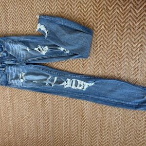 Distressed Blue Jeans